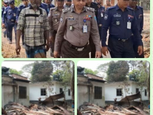 মাদারীপুরে হত্যার জেরে ৩০টি বসতঘরে আগুন, ঘটনাস্থলে ডিআইজি